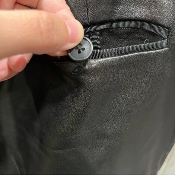 SEA New York Black Lambskin Leather Slim Leg Ankle Pants NO SIZE TAG - Picture 5 of 10